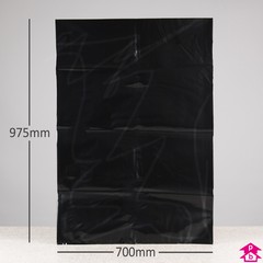 Black Refuse Sack - Heavy Duty & Extra Long (700mm wide x 975mm long, 87.5 micron thickness. (Approx 80 litres))