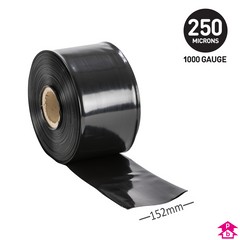 Black Super Layflat Tubing (6" (152mm) x 1000 gauge x 84m long (6 Kg))