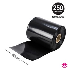 Black Super Layflat Tubing (12" (305mm) x 1000 gauge x 84m long (12 Kg))