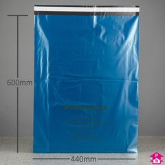 Blue Biodegradable Mailing Bag (30% Recycled) - Large (440mm wide x 600mm long x 40 micron thickness (Large))
