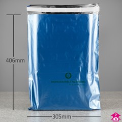 Blue Biodegradable Mailing Bag (30% Recycled) - Medium (305mm wide x 406mm long x 50 micron thickness (Medium))