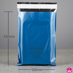 Blue Biodegradable Mailing Bag (30% Recycled) - 160mm wide x 230mm long x 40 micron thickness