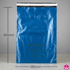 Blue Biodegradable Mailing Bag (30% Recycled) - 380mm wide x 490mm long x 40 micron thickness