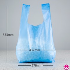 Blue Carrier Bag - Large (11x17" wide x 21" long  x 24mu)