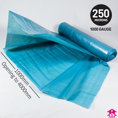 Blue Damp Proof Membrane (100% Recycled) (1m (3 ft 3 in) opens to 4m (13 ft 1 in) wide x 25m (82 feet) long x 250 micron (1000 gauge), 100 sq metres (1076 sq feet), 20kg roll)