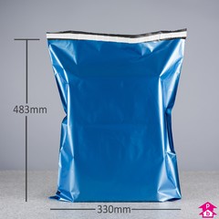 Blue Mail Order Bag - Medium - 330mm wide x 483mm long, 50 micron thickness (Medium)
