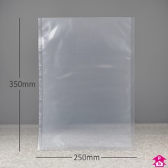 Boilable Vacuum Pouch - Medium (250mm wide x 350mm long, 70 micron thickness)