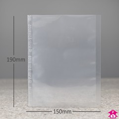Boilable Vacuum Pouch - Mini - 150mm wide x 190mm long, 70 micron thickness