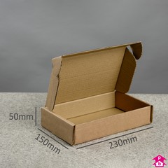Brown E-Commerce Box - Small Parcel - 230mm long x 150mm wide x 50mm high