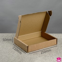 Brown E-Commerce Box - Small Parcel - 250mm long x 210mm wide x 50mm high