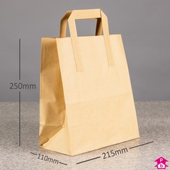 Brown Paper Carrier Bag - Medium - 215mm wide x 110mm gusset x 250mm high, 80gsm