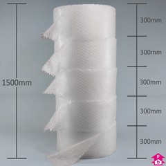Bubble Wrap (30% Recycled) (300mm wide on 45 metre long roll. Large 25mm bubbles.)
