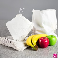 Budget White Paper Bags