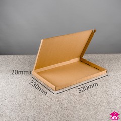 Cardboard Postal Box - Large Letter (A4) - 320mm long x 230mm wide x 20mm high