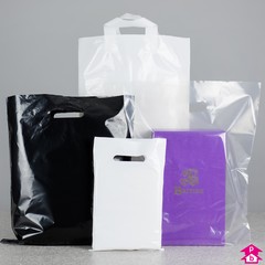 Classic Clear, White & Black Carrier Bags