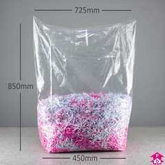 Clear Biodegradable Refuse Sack - 450mm opening to 725mm wide x 850mm long, 40 micron thickness. (Approx 75 litres)