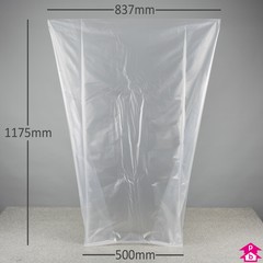 Clear Compactor Sack - Heavy Duty - 500mm opening to 837mm wide x 1175mm long, 50 micron thickness. (Approx 150 litres)