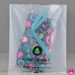 Clear Compostable Packing Bag - Medium - 200mm wide x 250mm long, 40 micron