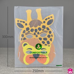 Clear Compostable Packing Bag - Medium - 250mm wide x 300mm long, 40 micron