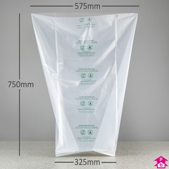 Clear Compostable Pedal Bin Liner - Strong - 325mm opening to 575mm wide x 750mm long, 40 micron thickness. (Approx 45 litres)