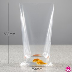 Clear Fish Bag - Large - 254mm x 533mm x 75 micron (10" x 21" x 300 gauge)