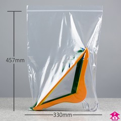 Clear Grip Seal Bag - 330mm x 457mm x 50 micron (13" x 18" x 200 gauge)