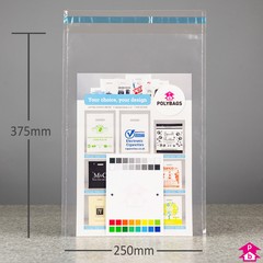 Clear Mailing Bag (30% Recycled) - C4+ Heavy Duty (250mm wide x 375mm long, 100 micron thickness (C4+ for A4+))