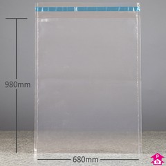 Clear Mailing Bag (30% Recycled) - Extra Large Heavy Duty (680mm wide x 980mm long, 100 micron thickness (X-Large))