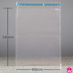 Clear Mailing Bag (30% Recycled) - Large Heavy Duty (400mm wide x 540mm long, 100 micron thickness (Large))