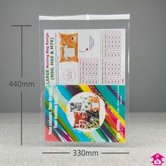 Clear Mailing Bag - C3 (330mm wide x 440mm long, 37.5 micron thickness (C3 for A3))