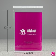 Clear Mailing Bag - C4+ (250mm wide x 375mm long, 37.5 micron thickness (C4+ for A4+))