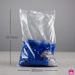 Clear Polybag - 305mm x 457mm x 37.5 micron (12" x 18" x 150 gauge)