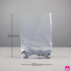 Clear Polybag (305mm x 508mm x 50 micron (12" x 20" x 200 gauge))