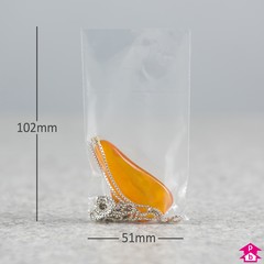 Clear Polybag - 51mm x 102mm x 30 micron (2" x 4" x 120 gauge)