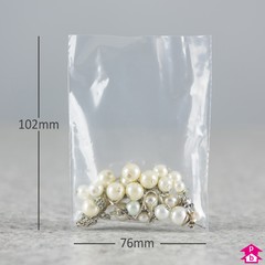 Clear Polybag - 76mm x 102mm x 50 micron (3" x 4" x 200 gauge)