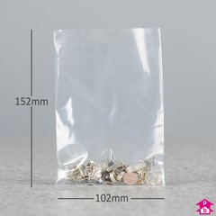 Clear Polybag (102mm x 152mm x 50 micron (4" x 6" x 200 gauge))