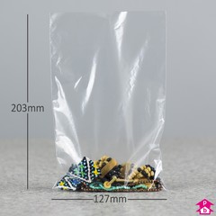 Clear Polybag - 127mm x 203mm x 30 micron (5" x 8" x 120 gauge)