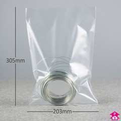 Clear Polybag (203mm x 305mm x 62.5 micron (8" x 12" x 250 gauge))