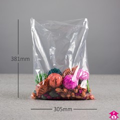 Clear Polybag - 305mm x 381mm x 30 micron (12" x 15" x 120 gauge)