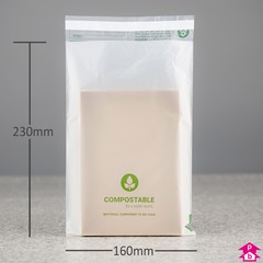 Compostable Mailing Bag - C5 - 160mm wide x 230mm long, 40 micron thickness. (C5 for A5)