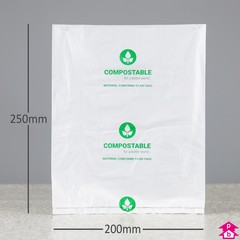 Compostable Packing Bag - Medium - 200mm wide x 250mm long, 20 micron