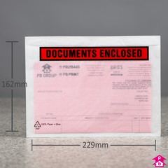 Document-Enclosed Paper Envelope - A5 (Printed) - 229mm wide x 162mm long (A5)