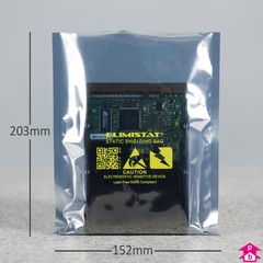 ESD Shielding Bag - Medium (152mm x 203mm x 70 micron (6" x 8" x 280 gauge))
