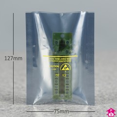 ESD Shielding Bag - Small (75mm x 127mm x 70m micron (3" x 5" x 280 gauge))