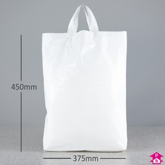 Flexi Loop Carrier Bag - Medium - 375mm wide x 450mm high x 55 micron thickness, 75mm bottom gusset