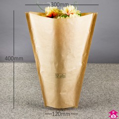 Flower Sleeve - Paper - 300mm wide (top) x 120mm wide (bottom) x 400mm high, 45 gsm thickness