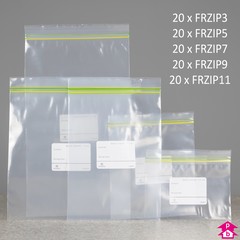 Freezer Bag Mix Pack - 20 of each size - Various - 20 of each size in range (100 bags)