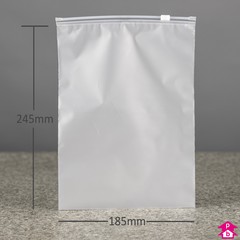 Frosted Zip Slider Bag - C5+ (185mm x 245mm (7.25" x 9.75"), 70 micron (280 gauge))