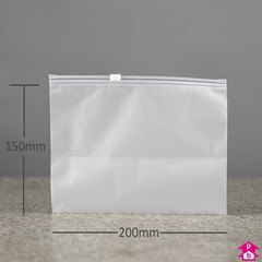 Frosted Zip Slider Bag - Small (200mm x 150mm (7.75" x 6") , 70 micron (280 gauge))