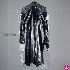 Garment Covers On Roll - Clear (20/24" wide x 54" long (Long Coat size), 80 gauge thickness - 318 covers per roll)
